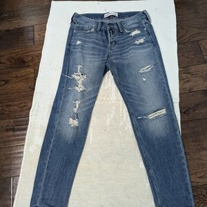 Distressed Blue Jeans
